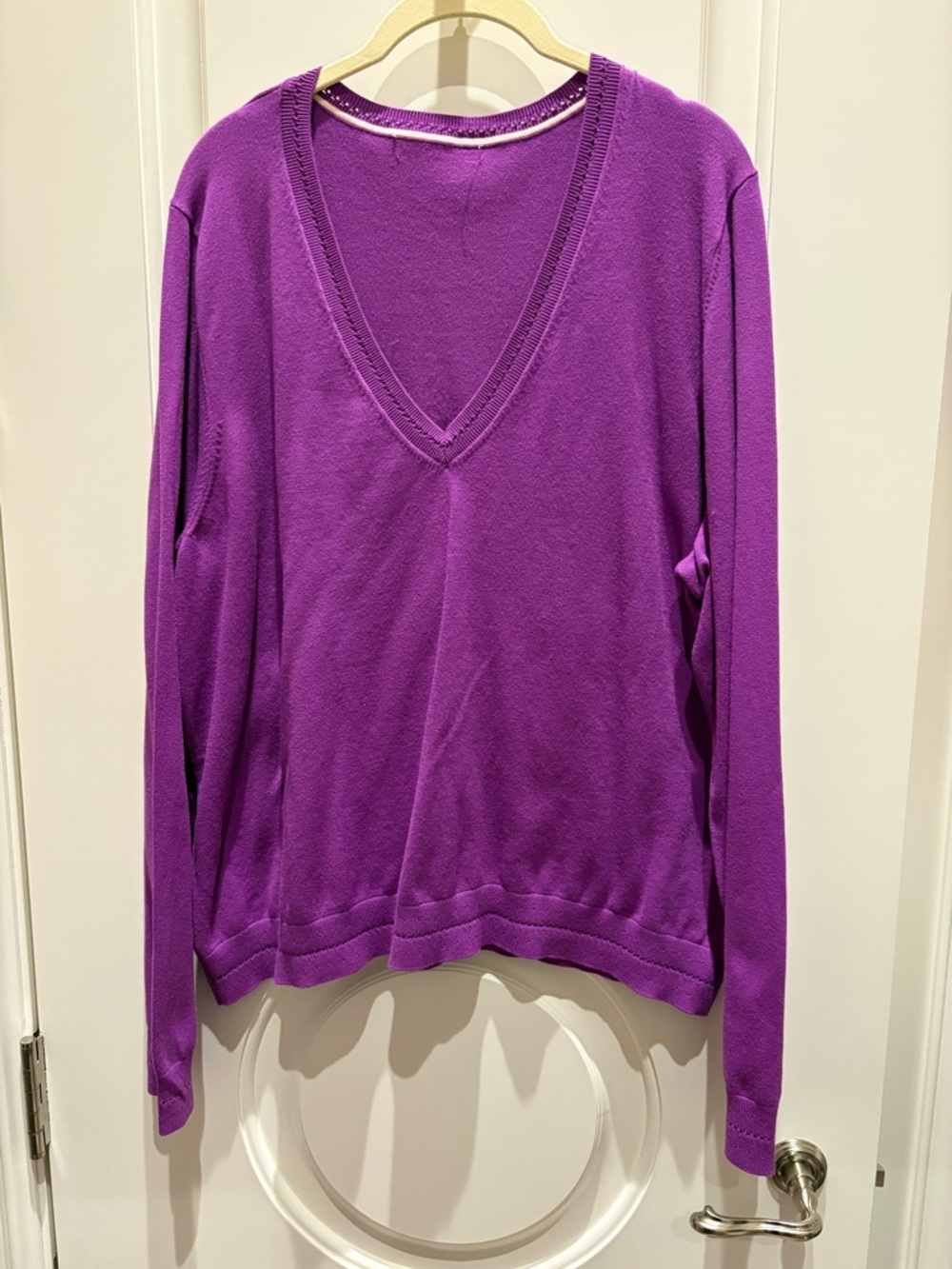 Boden Bright Purple V-Neck Sweater